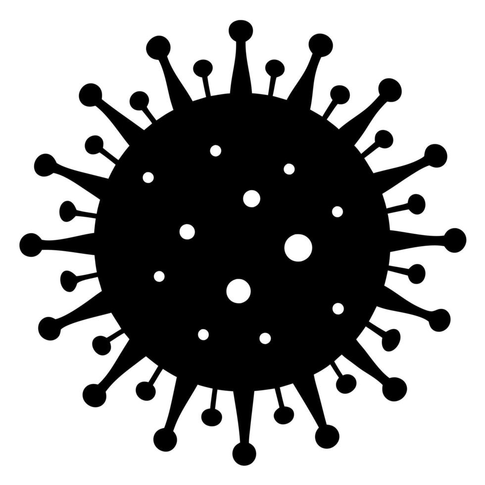 coronovirus black silhouette illustration vector