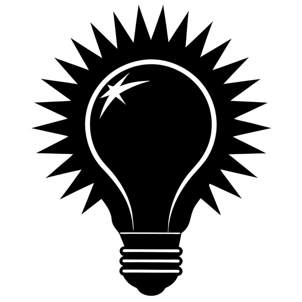 lightbulb black silhouette illustration vector