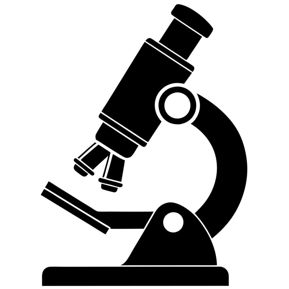 microscope black silhouette illustration vector