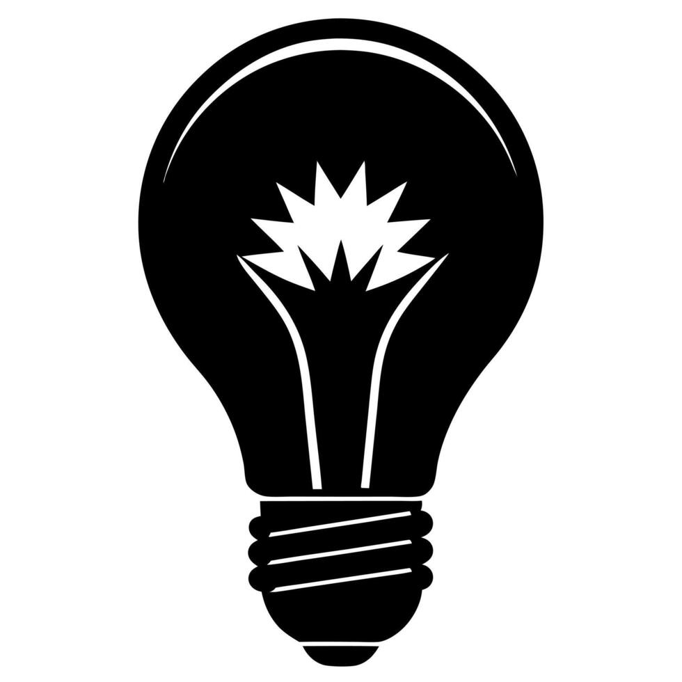 lightbulb black silhouette illustration vector