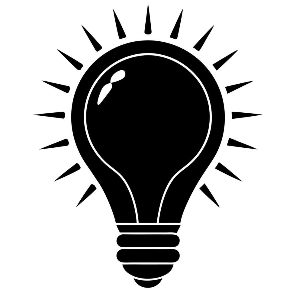 lightbulb black silhouette illustration vector