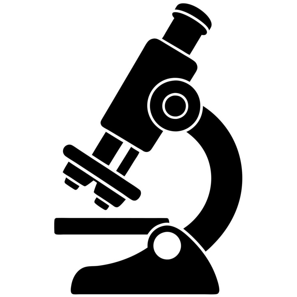 microscope black silhouette illustration vector