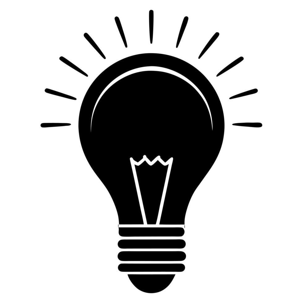 lightbulb black silhouette illustration vector