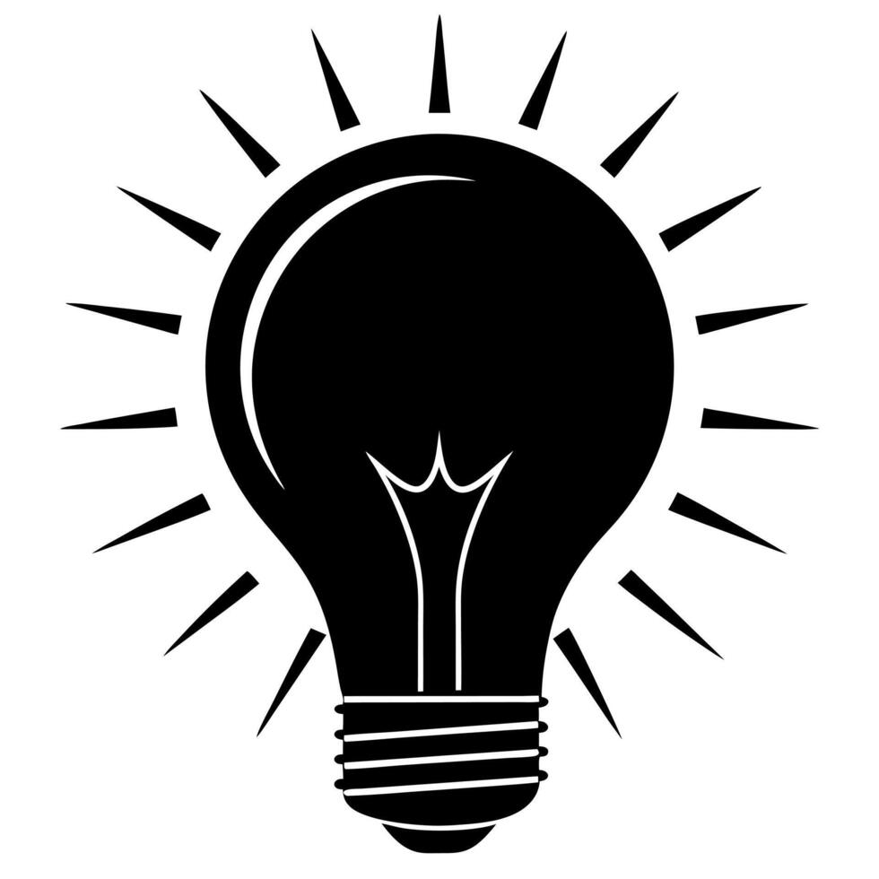 lightbulb black silhouette illustration vector