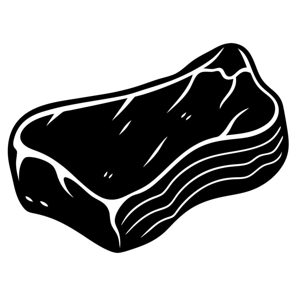 beef meat black silhouette illustration vector