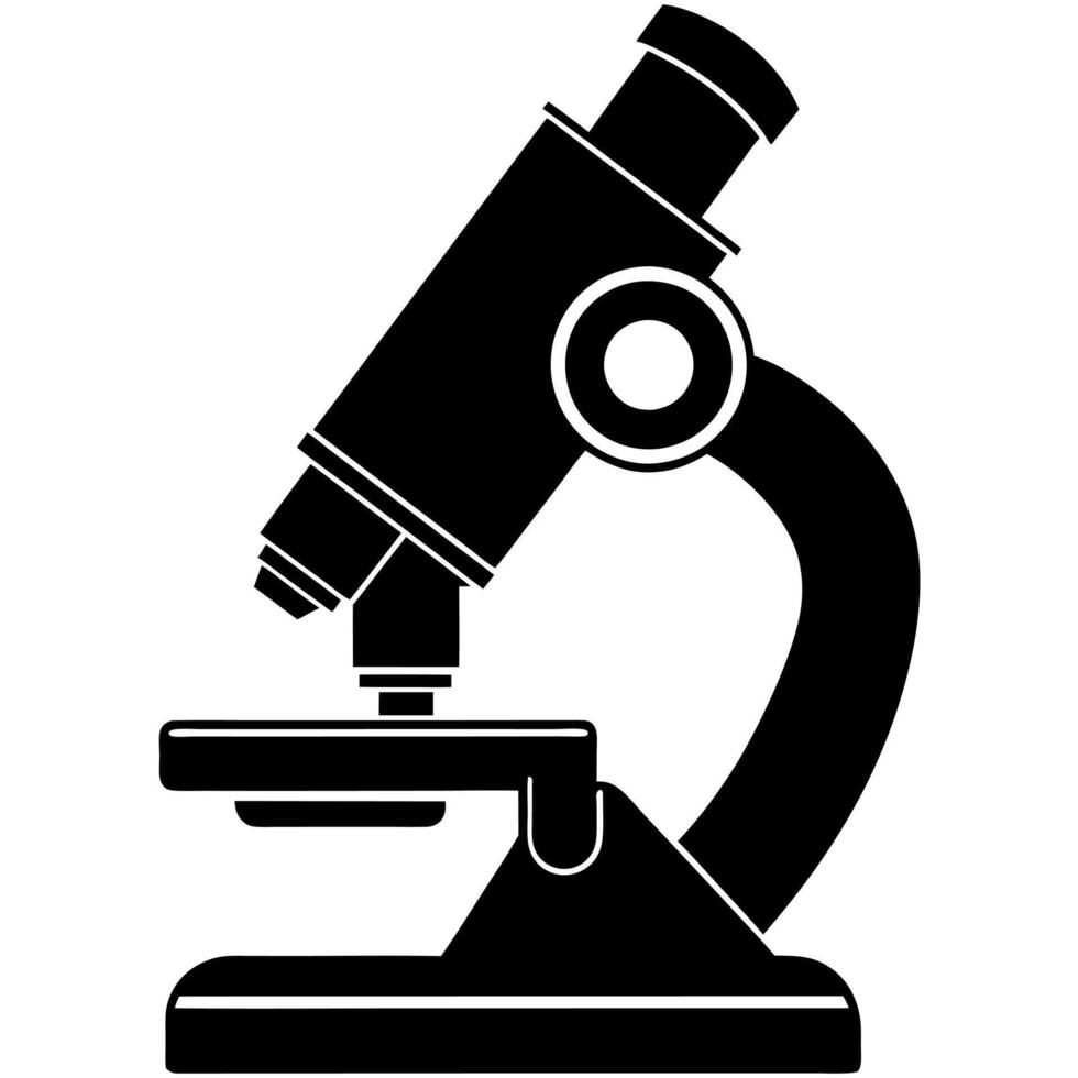 microscope black silhouette illustration vector