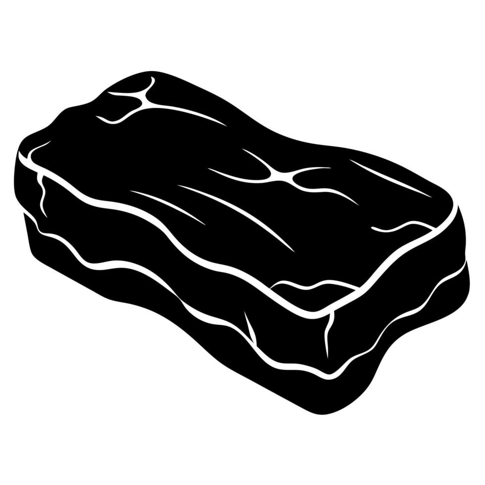 beef meat black silhouette illustration vector