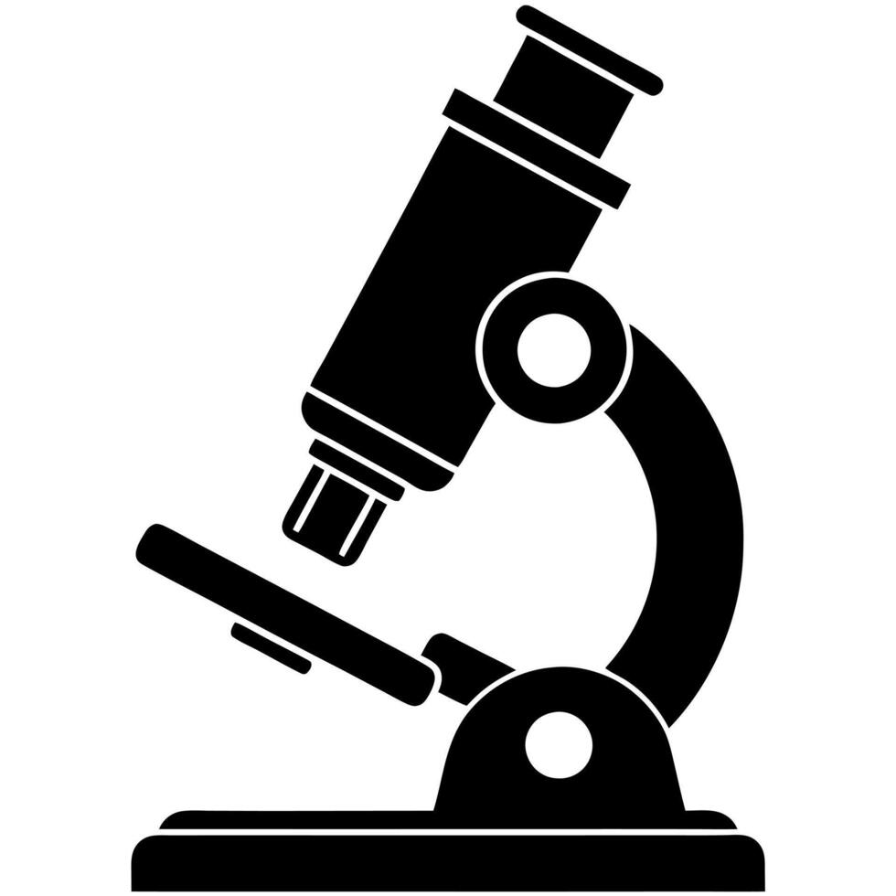 microscope black silhouette illustration vector