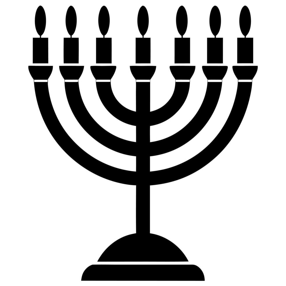 menorah black silhouette illustration vector
