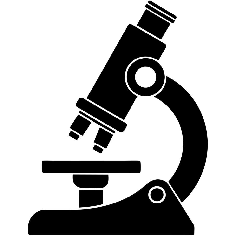 microscope black silhouette illustration vector