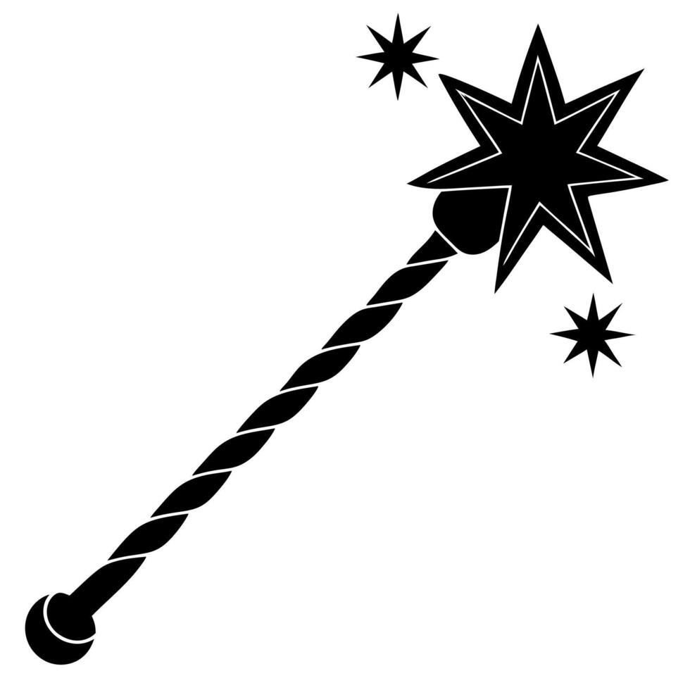magic wand black silhouette illustration vector