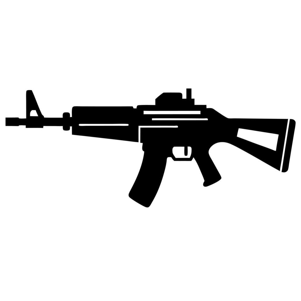 machine gun black silhouette illustration vector