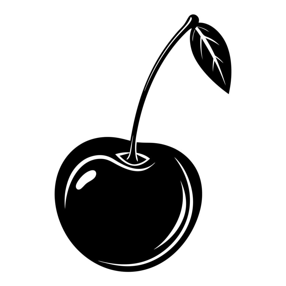 cherry black silhouette illustration vector