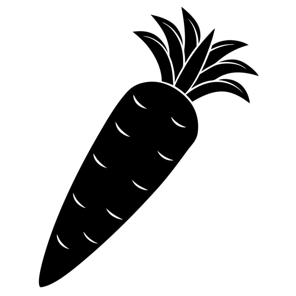 carrot black silhouette illustration vector