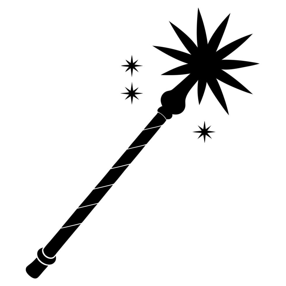 magic wand black silhouette illustration vector