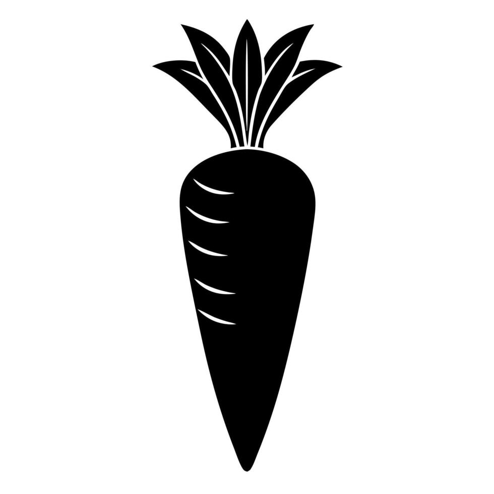 carrot black silhouette illustration vector