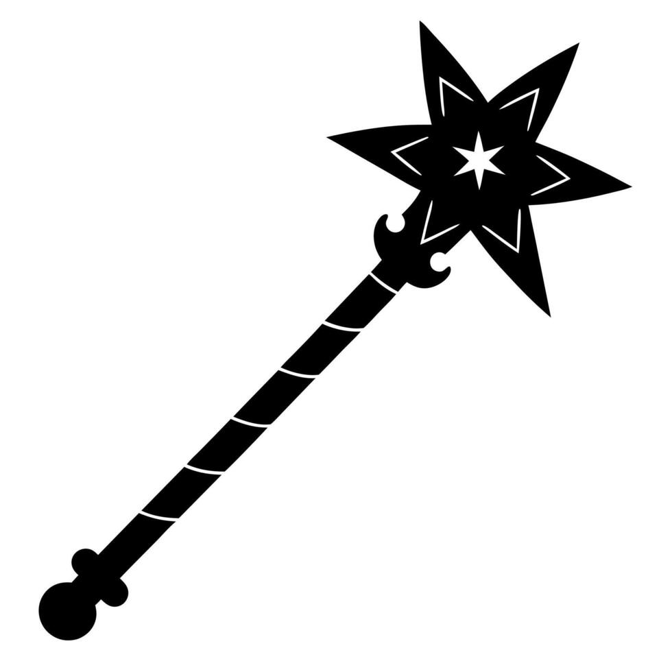 magic wand black silhouette illustration vector