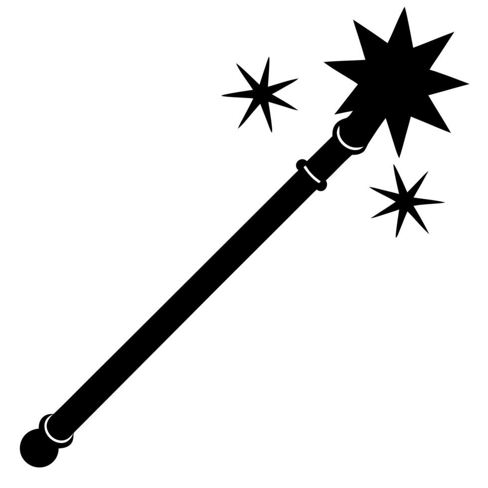 magic wand black silhouette illustration vector