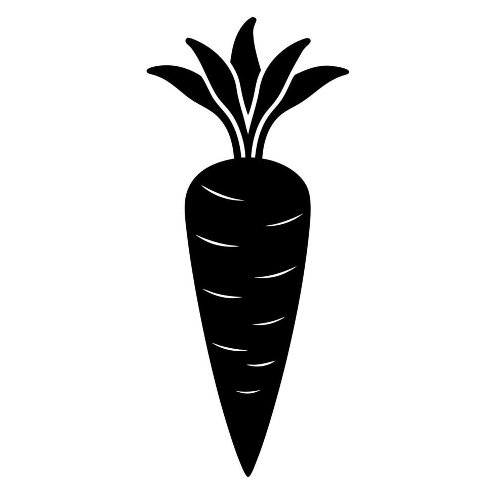 carrot black silhouette illustration vector