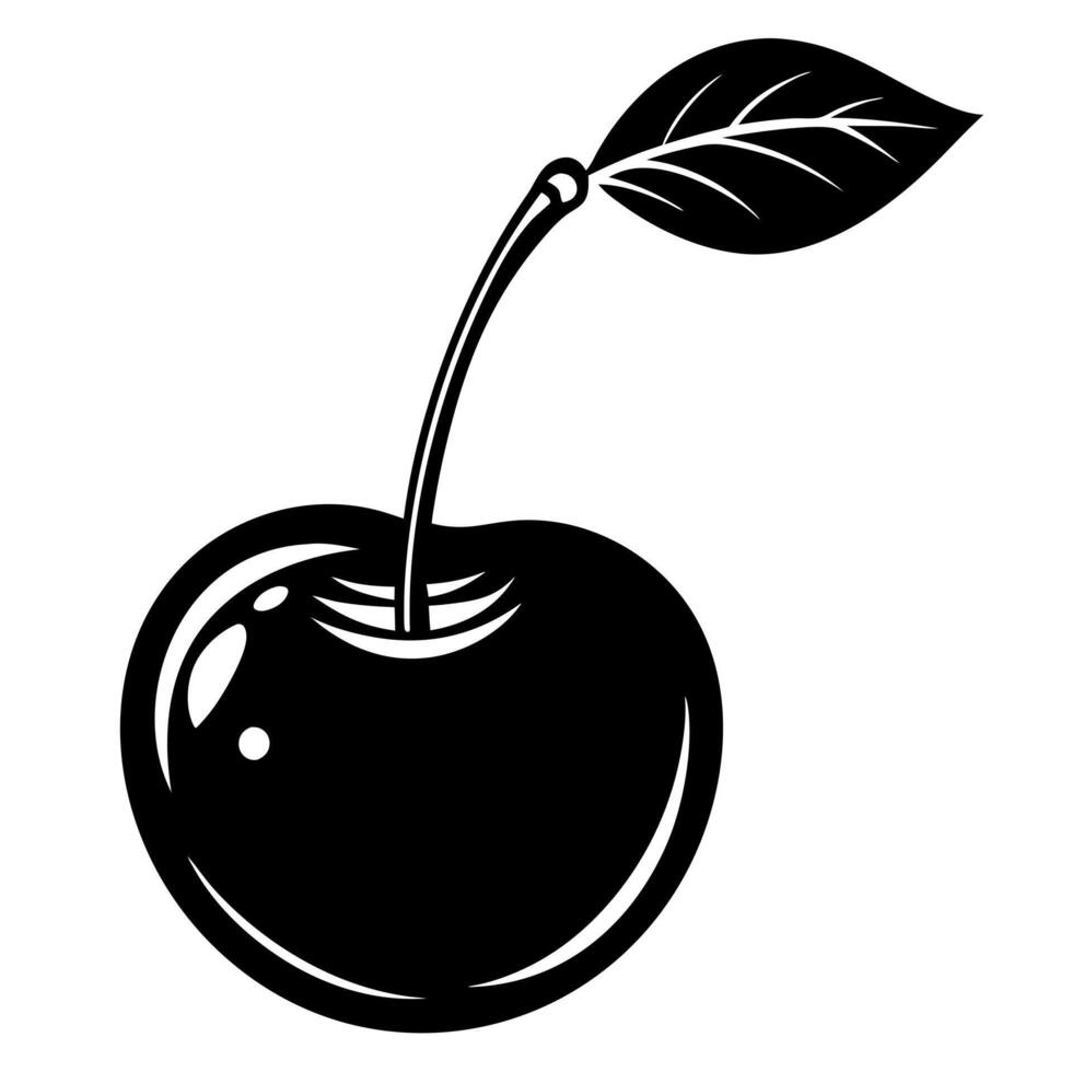 cherry black silhouette illustration vector