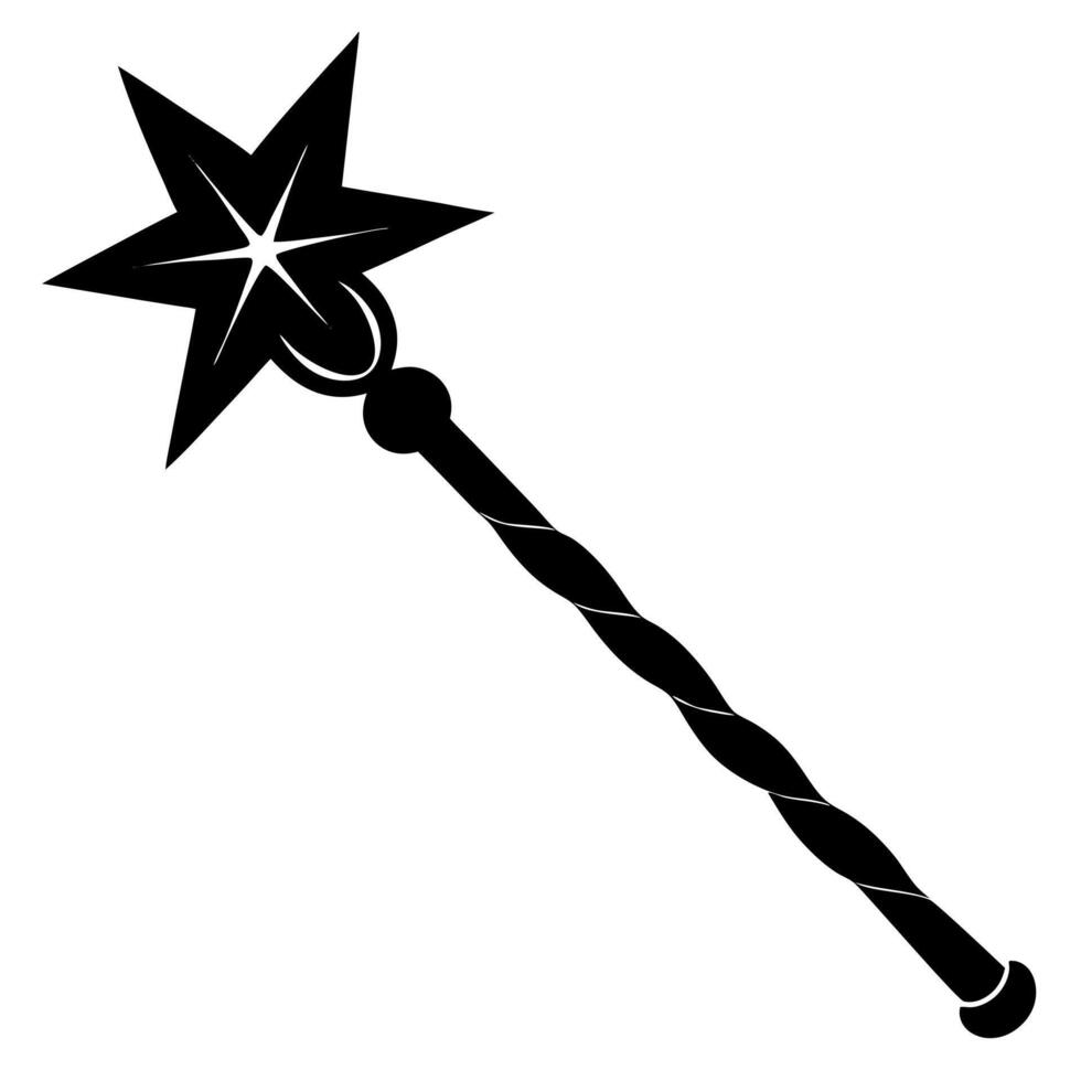 magic wand black silhouette illustration vector