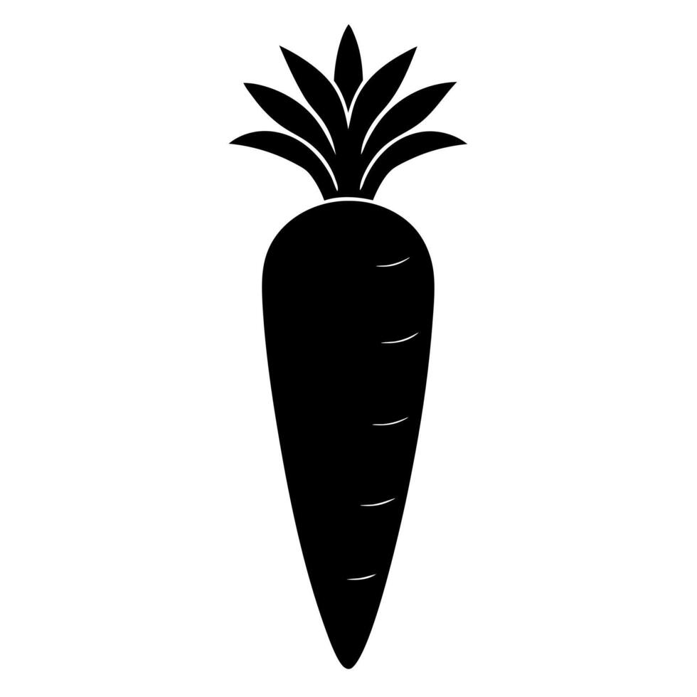 carrot black silhouette illustration vector