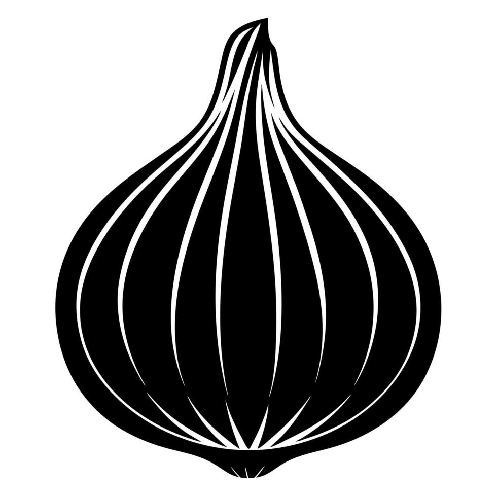 garlic black silhouette illustration vector