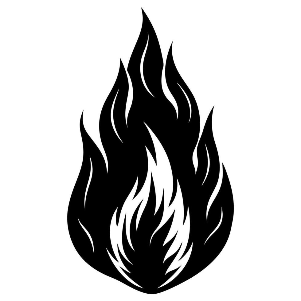 fire flame black silhouette illustration vector