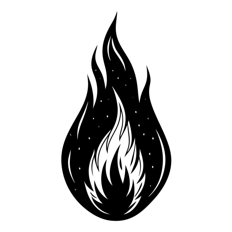 fire flame black silhouette illustration vector