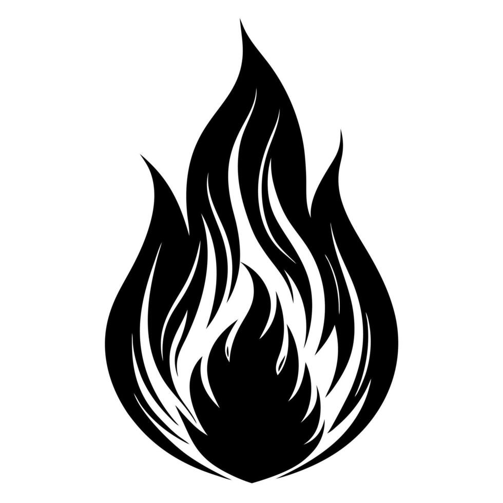 fire flame black silhouette illustration vector