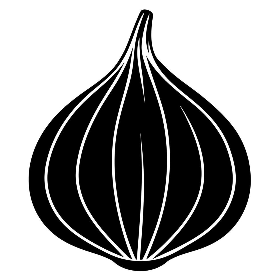 garlic black silhouette illustration vector