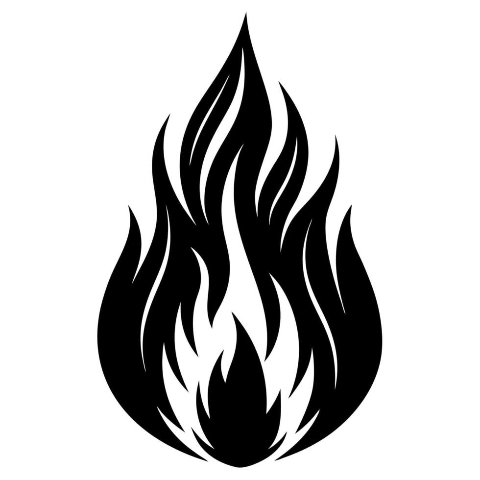 fire flame black silhouette illustration vector