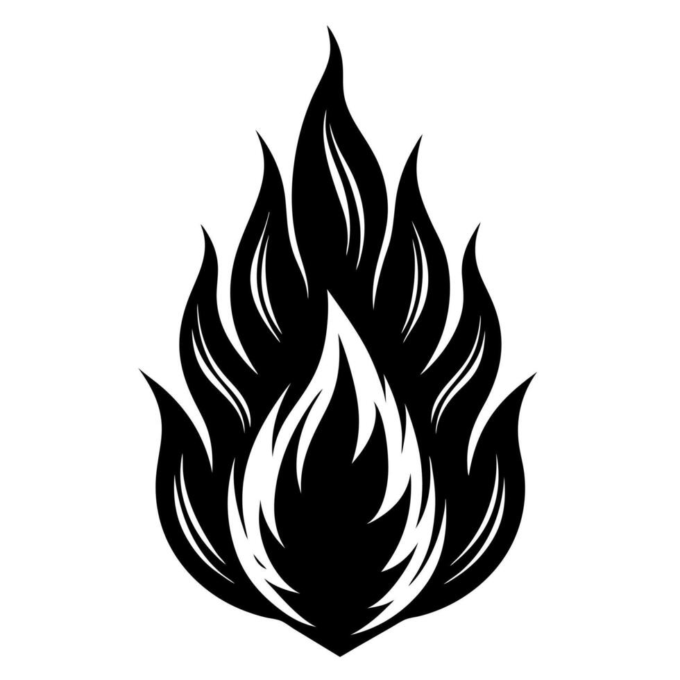 fire flame black silhouette illustration vector