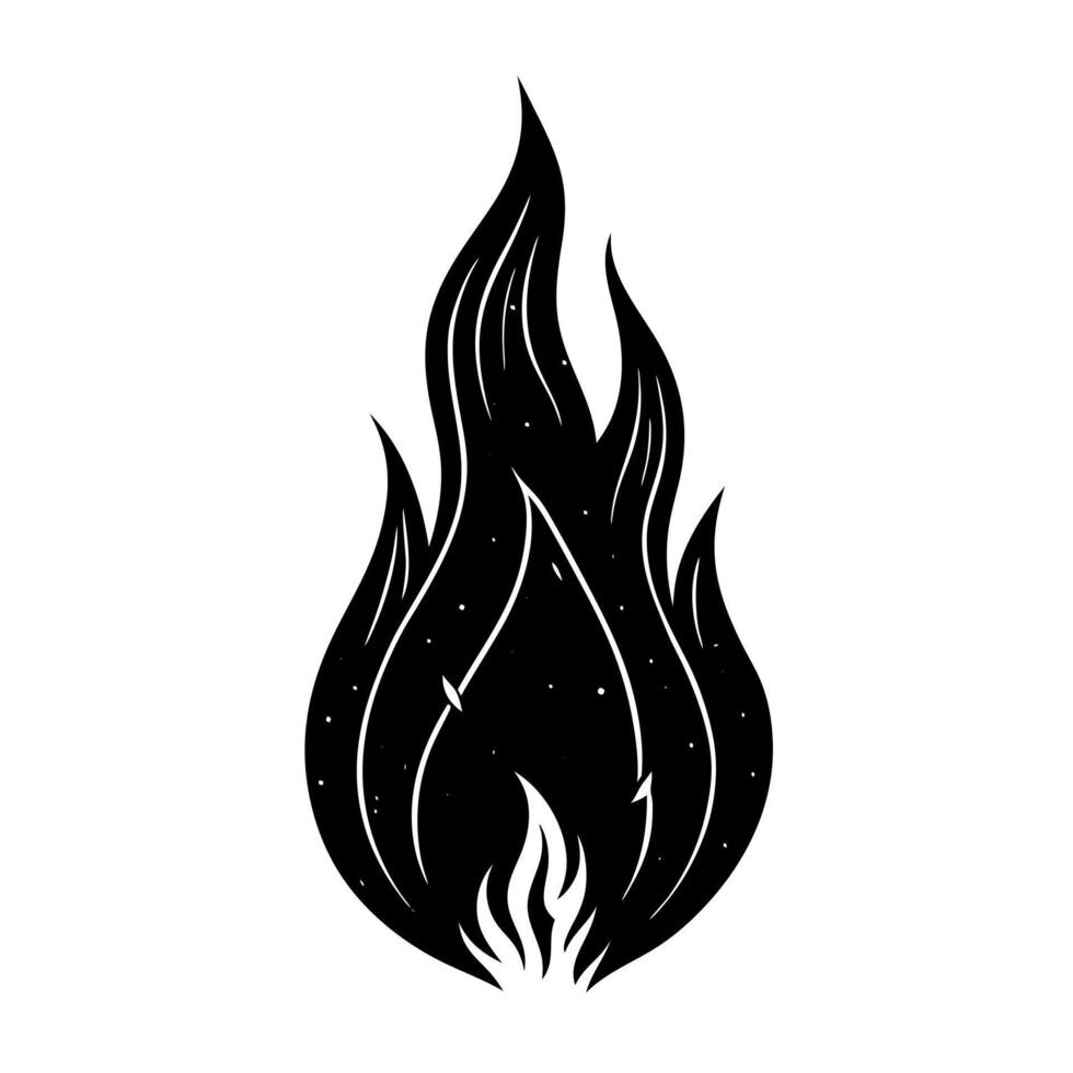 fire flame black silhouette illustration vector