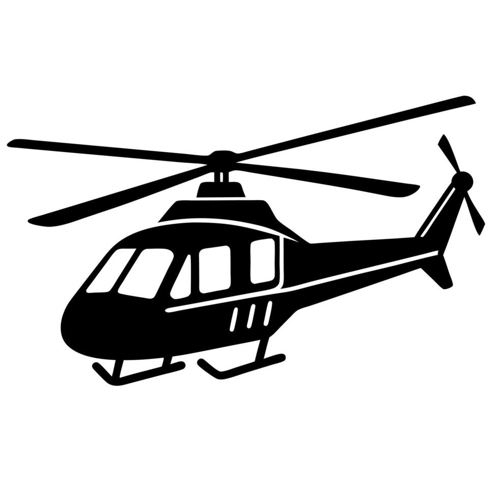 helicopter black silhouette illustration vector