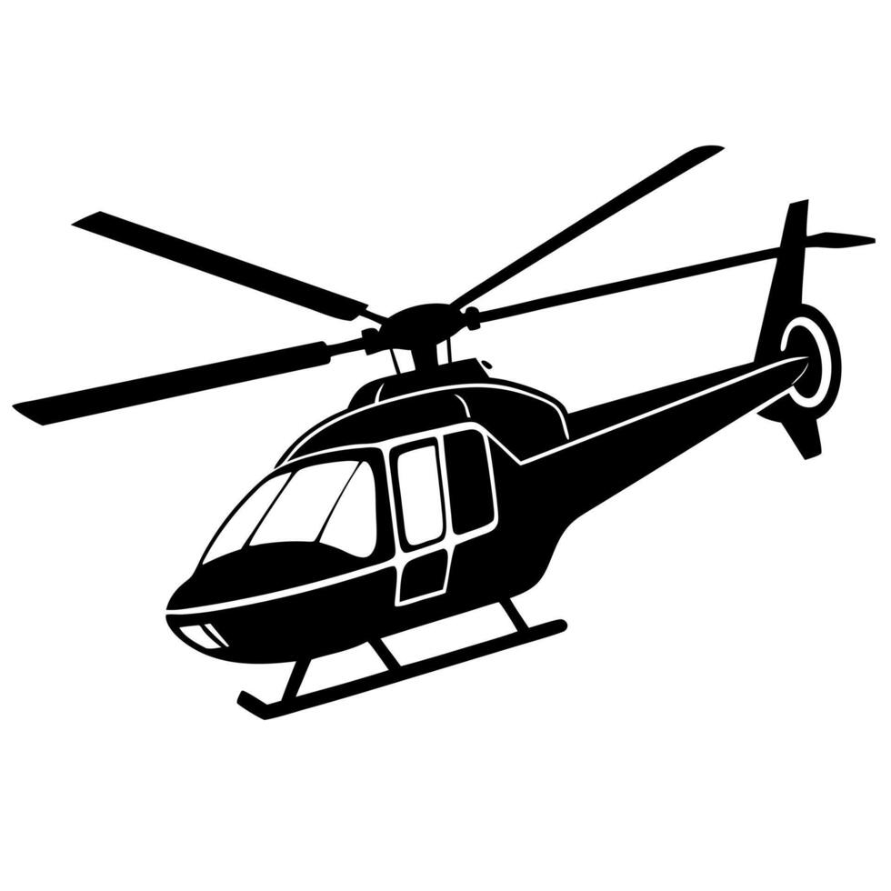 helicopter black silhouette illustration vector