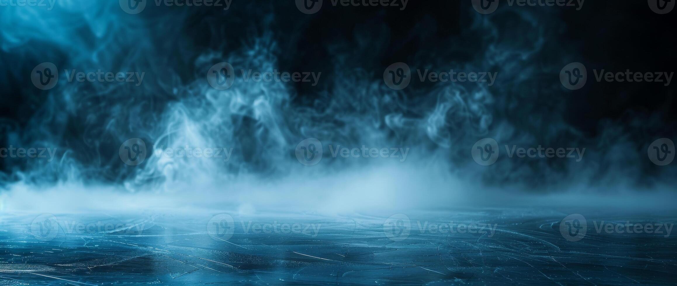 ice rink background with smoke, dark background, empty space for product presentation photo