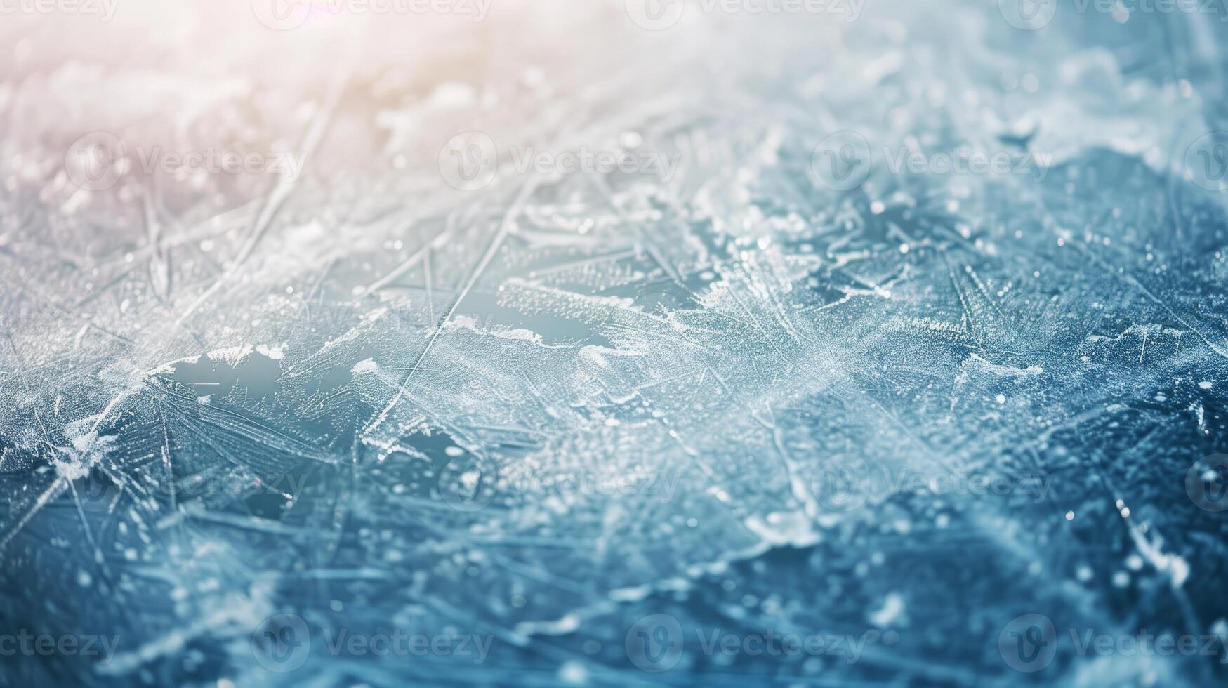Natural scratched ice at the ice rink as texture or background for winter composition, large long picture photo