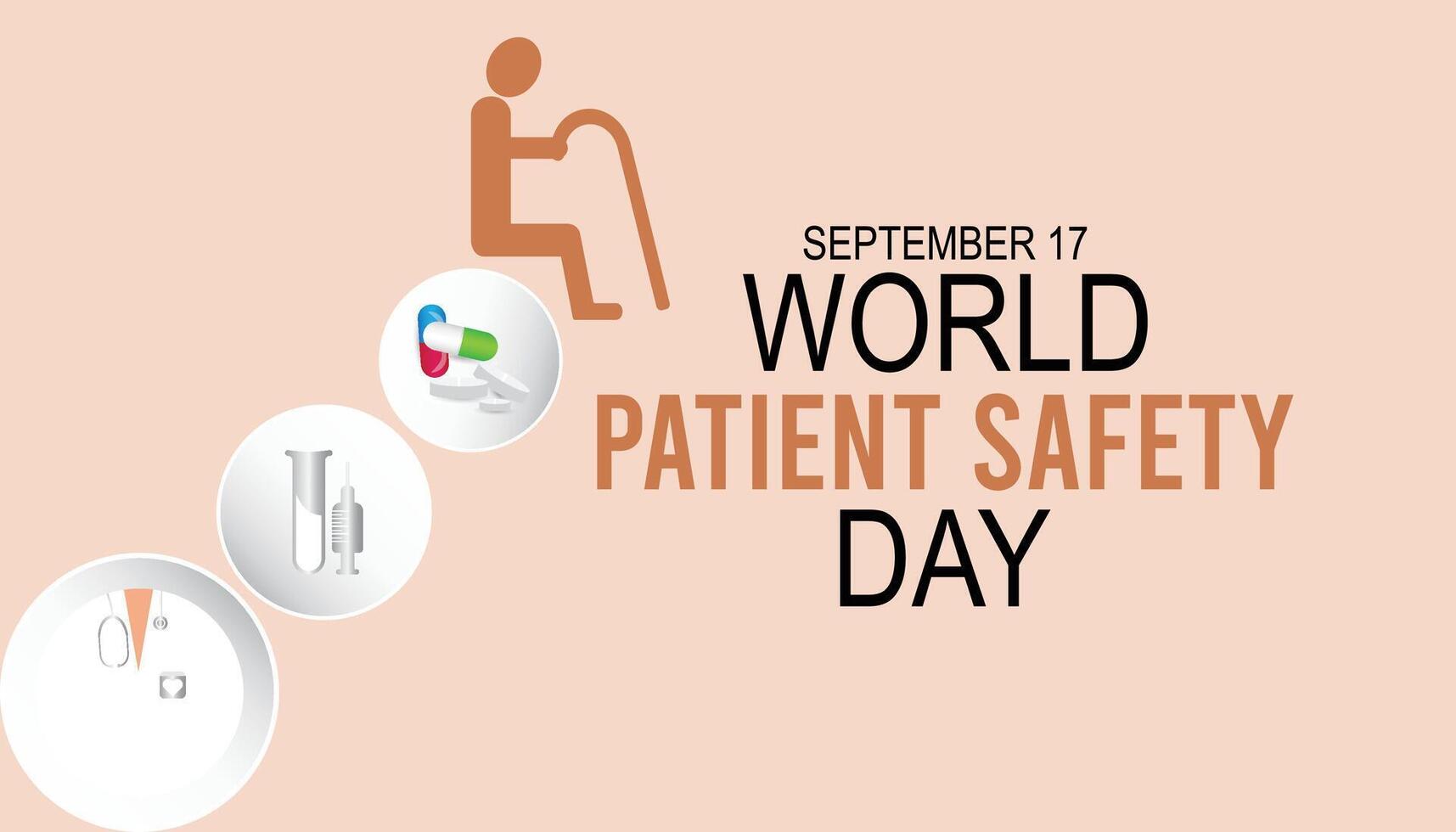 world patient safety day is observed every year on September. banner design template illustration background design. vector