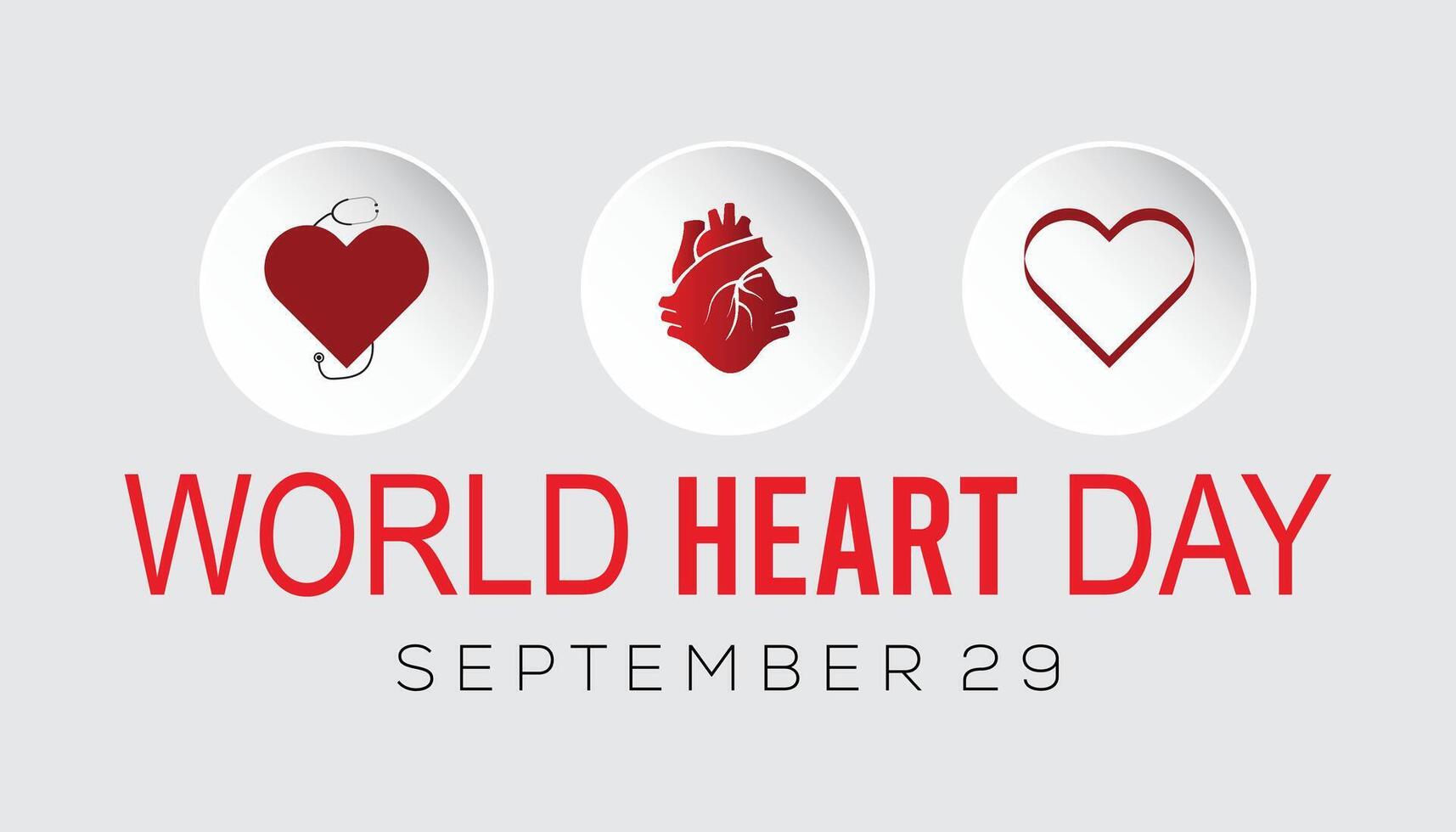 World Heart Day is observed every year on September. banner design template illustration background design. vector