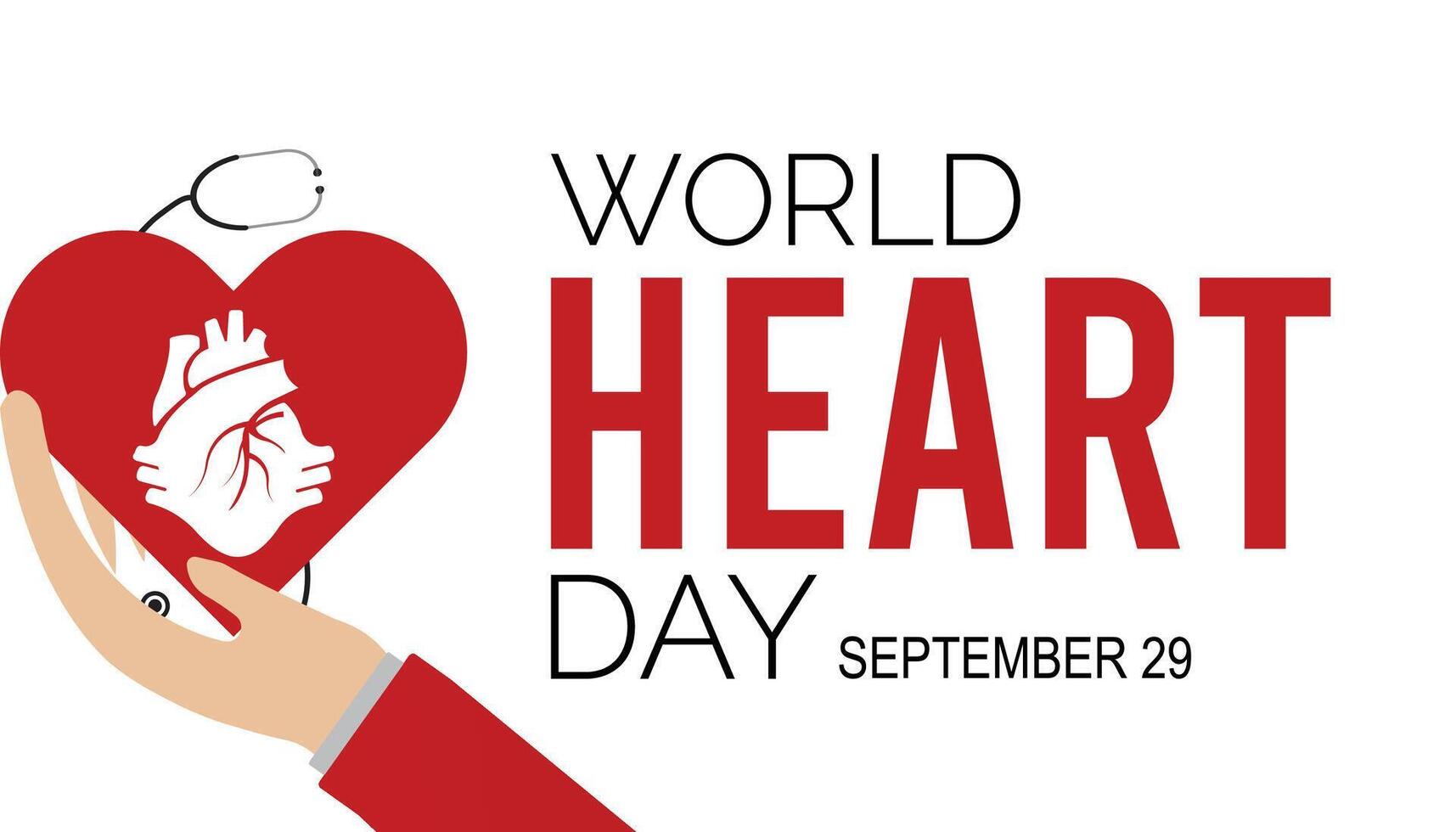 World Heart Day is observed every year on September. banner design template illustration background design. vector