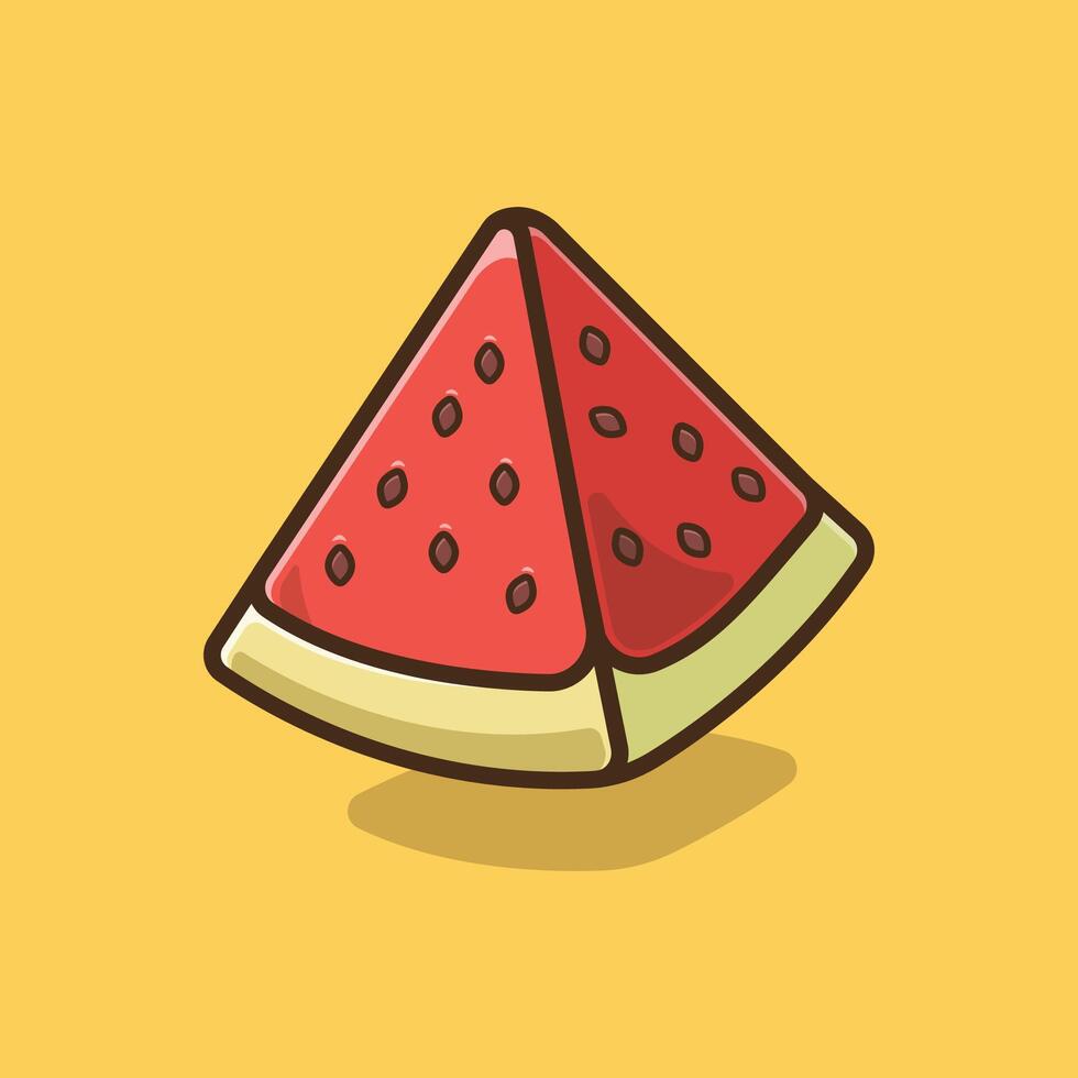 Slice of Watermelon Fruit Food and Beverages Illustration Theme. vector