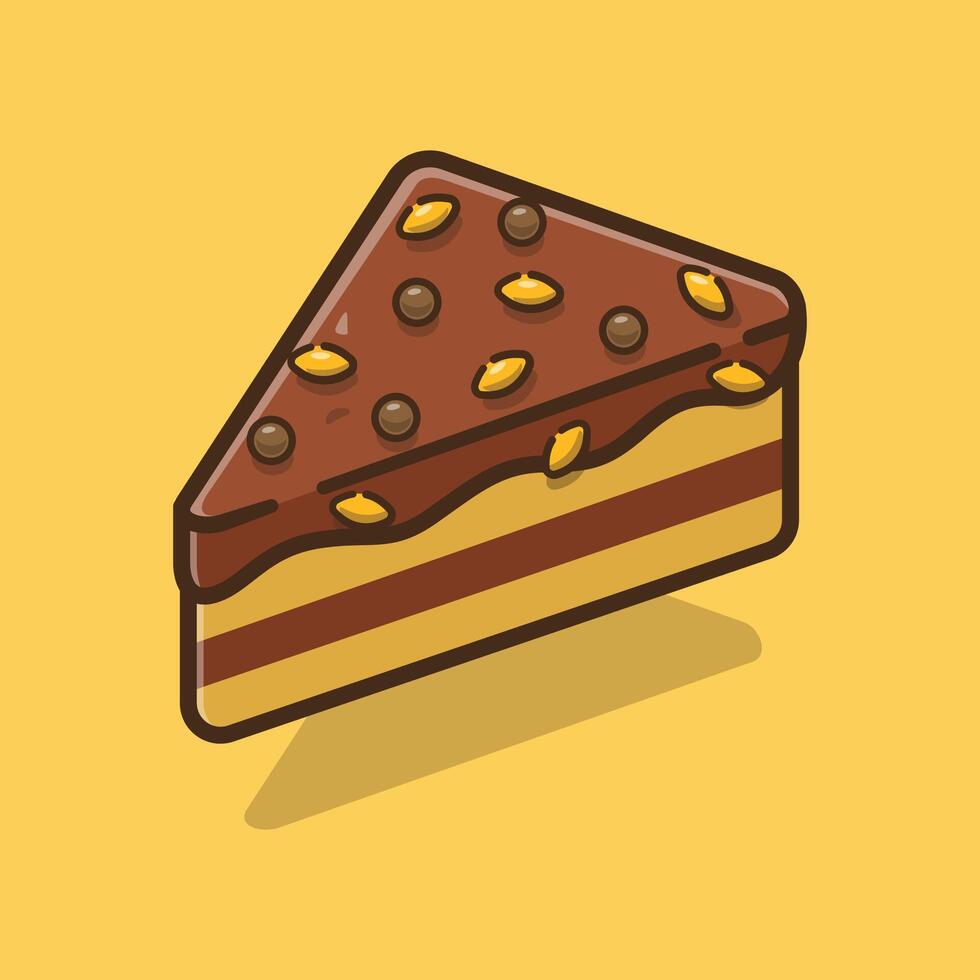 Chocolate Cake Cartoon . Food and Beverage Illustration Theme. vector