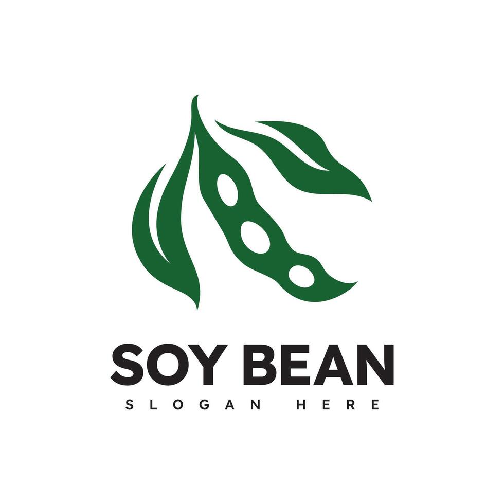 Soy bean logo healthy food design vector
