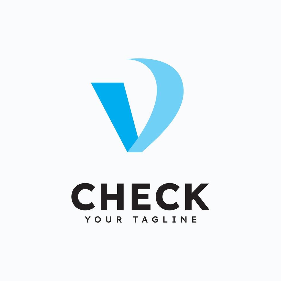 Check mark V logo design symbol vector