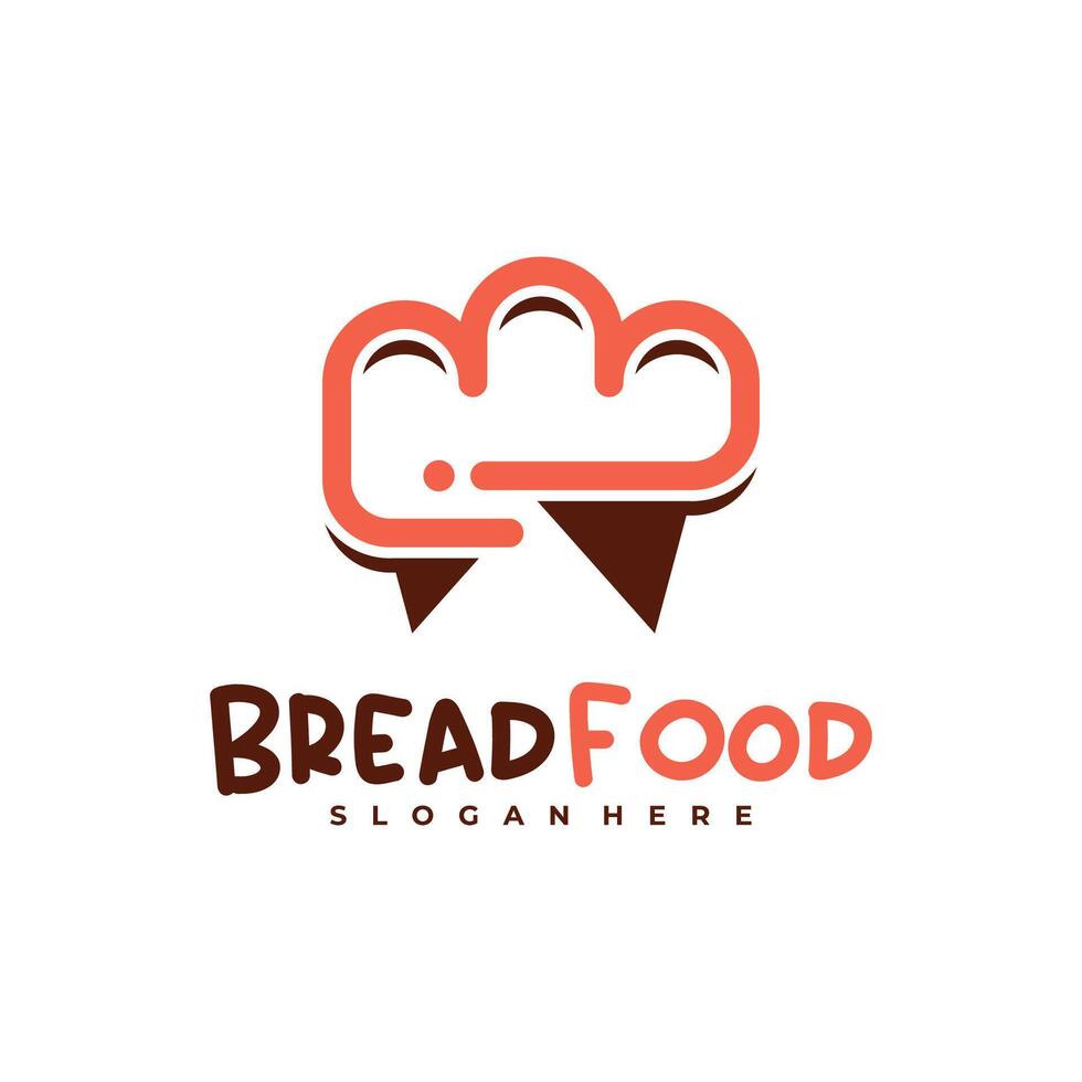 Chat Bread Food logo template, Creative Bread logo design concepts vector