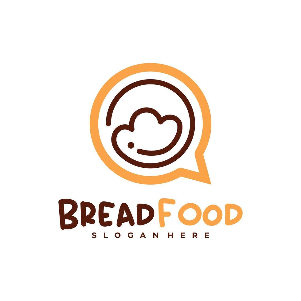 Chat Bread Food logo template, Creative Bread logo design concepts vector
