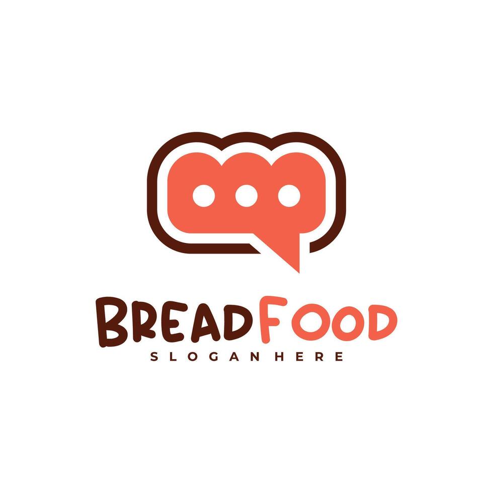 Chat Bread Food logo template, Creative Bread logo design concepts vector