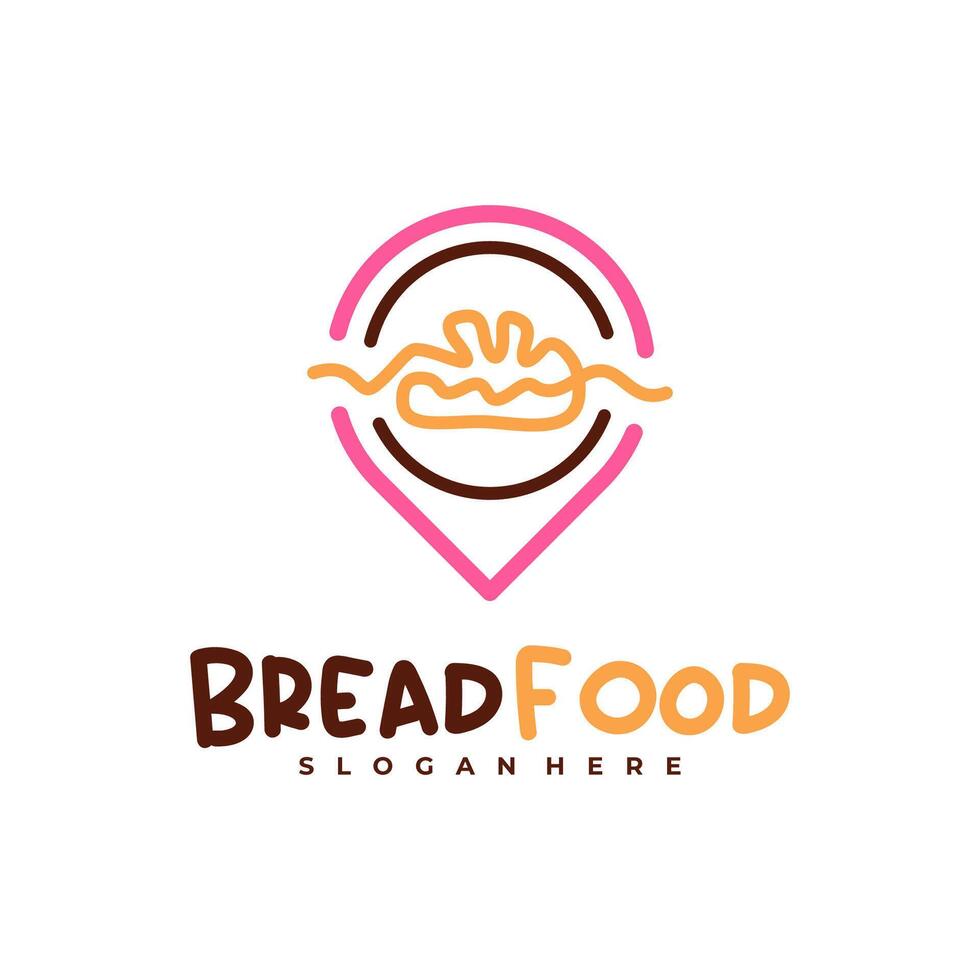 Bread Point logo template, Creative Bread logo design concepts vector