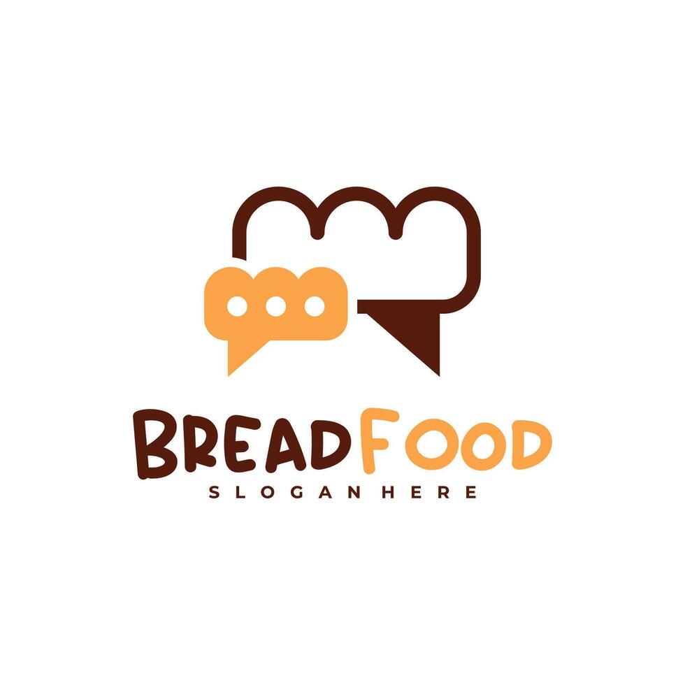 Chat Bread Food logo template, Creative Bread logo design concepts vector